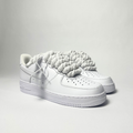 Nike Air Force 1 bílé Custom bílé tlusté rope laces – pohled ze strany