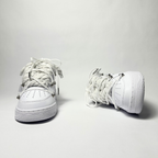 Nike Air Force 1 Custom bílé rope laces s bílými Over laces – pohled zepředu