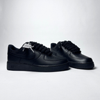 Nike Air Force 1 černé Custom černé tlusté rope laces – pohled zezadu
