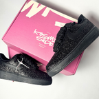 Nike Air force 1 černé  rope laces custom glitter – detail šněrování