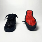 Nike Air force 1 černé  rope laces custom glitter – pohled zepředu