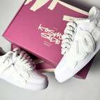 Nike Air Force 1 bílé Custom bílé tlusté rope laces Kosmo