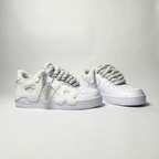 Nike Air Force 1 bílé Custom bílé tlusté rope laces Kosmo