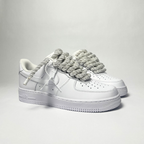 Nike Air Force 1 bílé Custom perleťové lesklé rope laces