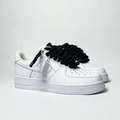 Nike Air Force 1 bílé Custom černé lesklé rope laces