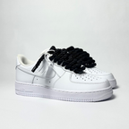 Nike Air Force 1 bílé Custom černé lesklé rope laces