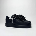 Nike Air Force 1 černé Custom černé lesklé rope laces