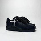Nike Air Force 1 černé Custom černé lesklé rope laces