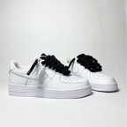 Nike Air Force 1 bílé Custom černé lesklé rope laces