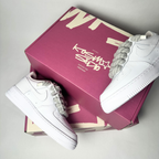 Nike Air Force 1 bílé Custom šedé tlusté rope laces