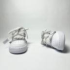 Nike Air Force 1 Custom bílé rope laces se shiny Over laces – pohled zepředu