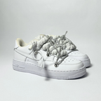 Nike Air Force 1 Custom bílé rope laces se shiny Over laces – pohled ze strany