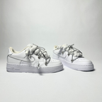 Nike Air Force 1 Custom bílé rope laces se shiny Over laces – pohled zezadu