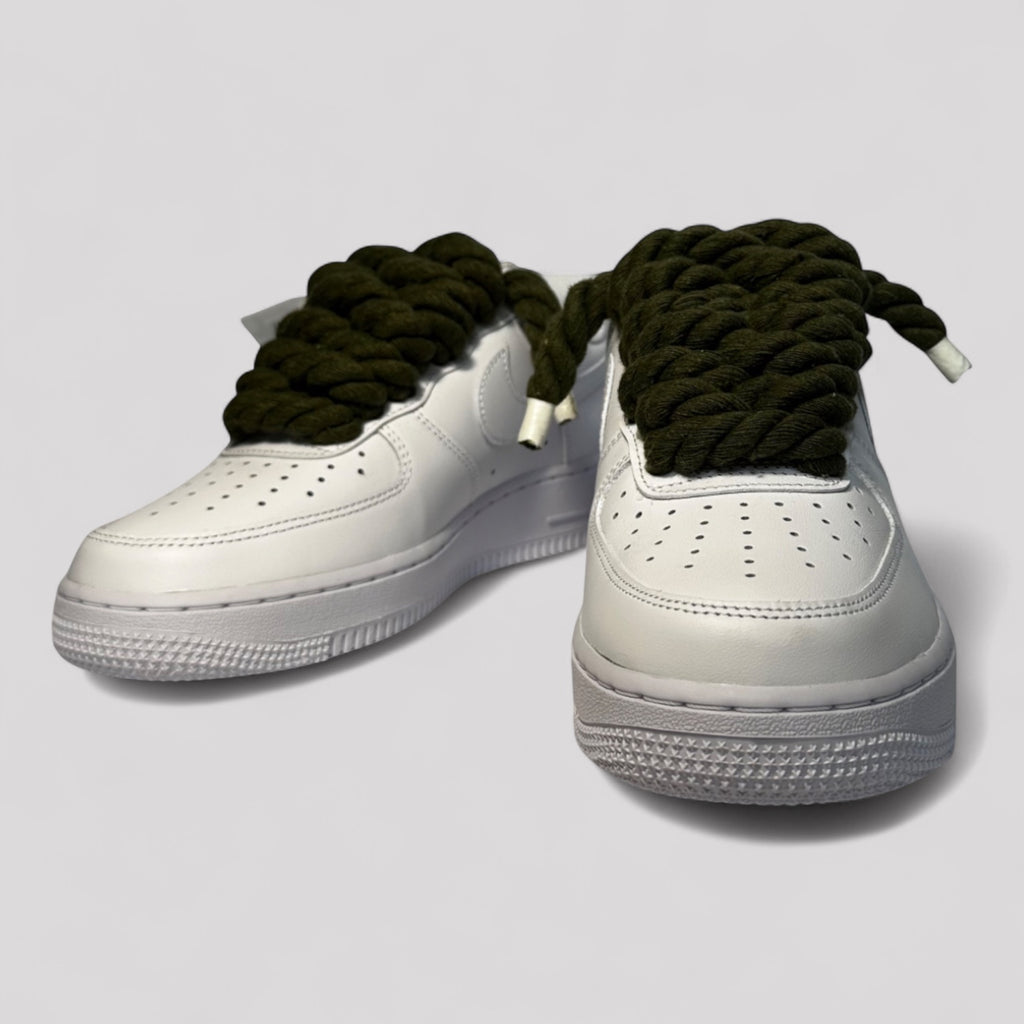 Custom  Nike Air force 1 with rope laces - Khaki