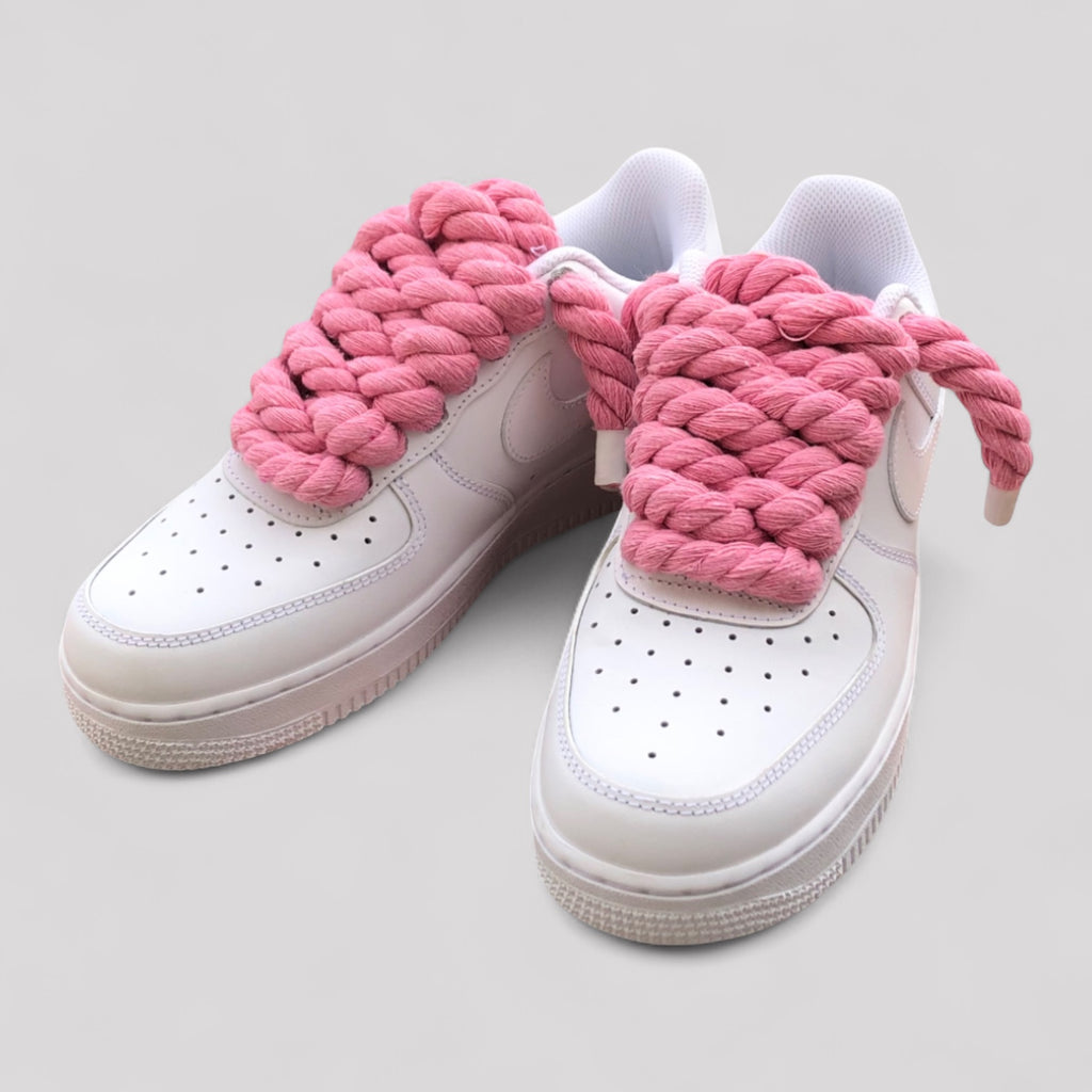 Custom Nike Air force 1 with rope laces - Pink