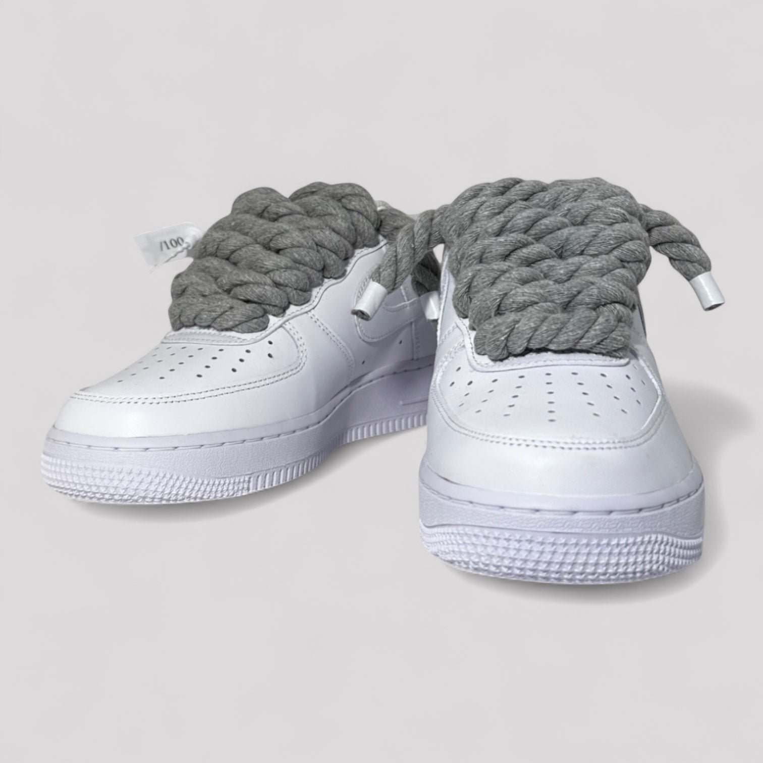 Custom Nike Air force 1 with rope laces - Grey