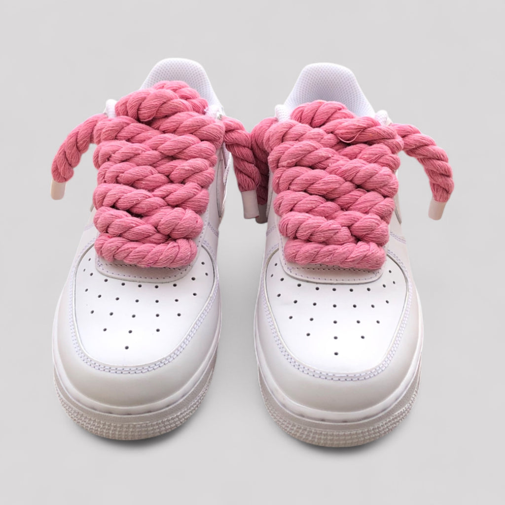 Custom Nike Air force 1 with rope laces - Pink
