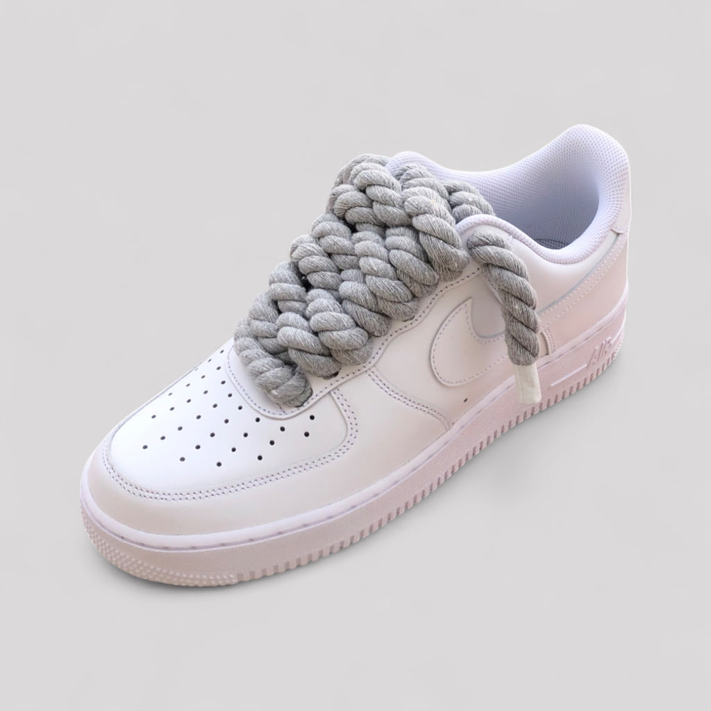 Custom Nike Air force 1 with rope laces - Grey