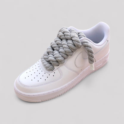 Custom Nike Air force 1 with rope laces - Grey