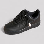 Custom Nike Air force 1 black with rope laces - Black