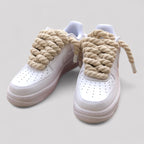Custom Nike Air Force 1 with Rope Laces — Beige